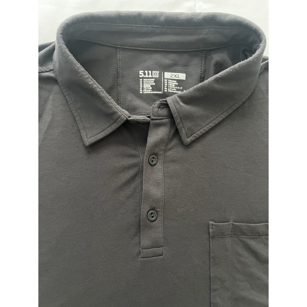 5.11 Tactical Polo Shirt Mens 2XL Grey Short Sleeve‎ Outdoors Pen Pockets